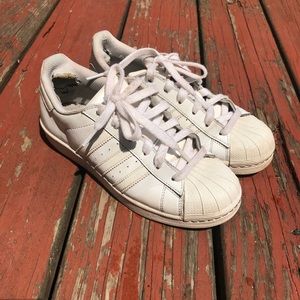 White Adidas Superstars